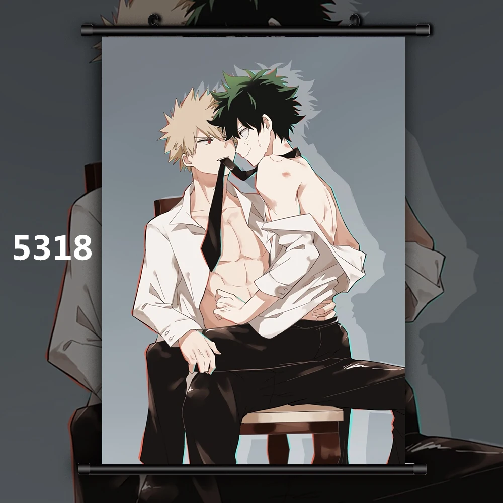 Boku no My Hero Academy Yaoi BL Midoriya izku Bakugou Katsuki Todoroki Shoto Аниме Манга настенный плакат свиток E - Цвет: 5318