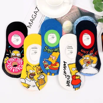 

Kawaii Cartoon Anime Funny Socks Women Novelty Cute Summer Low Cut Ankle Socks Teen Girls Simpsons No Show Socks Silicone slip