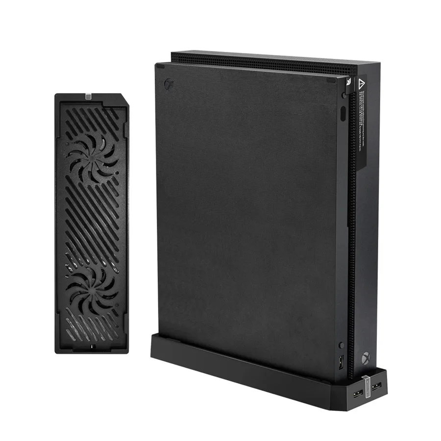 

Multi-function Vertical Stand Dock Holder for Xbox One X with Dual USB Ports & Cooling Fan Cooler for Xbox One X Gaming Console