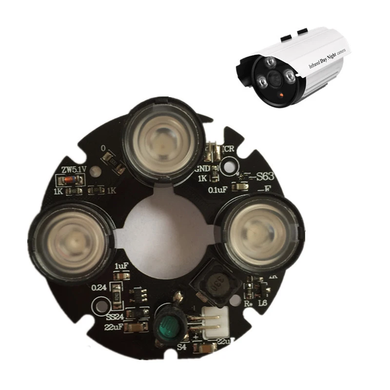 3 массива ИК Светодиодный точечный светильник инфракрасный 3x ИК светодиодный щит для камер видеонаблюдения ночного видения(диаметр 53 мм