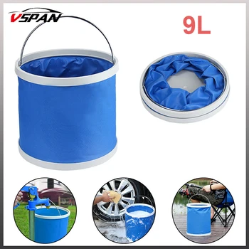 

OEM 9L Multi-Function Foldable Bucket for Car Washing Fishing Storage Outdoor Camping Hiking Bucket Portable Retractabl Bucket