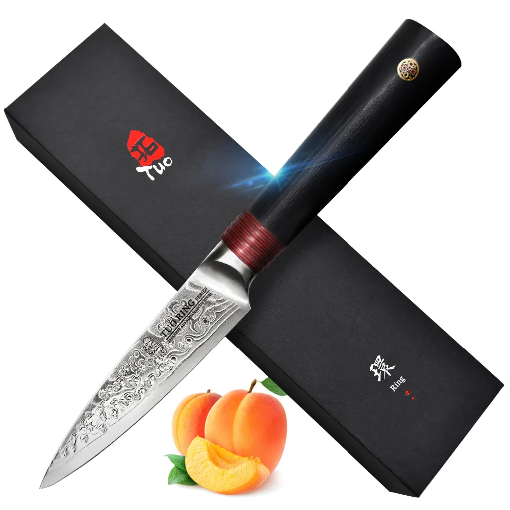 Нож кухонный VG-10 Японская сталь нож Шеф-Повара TUO Cutlery Ring Серия 3." Резки Нож С G10 Рукояткой