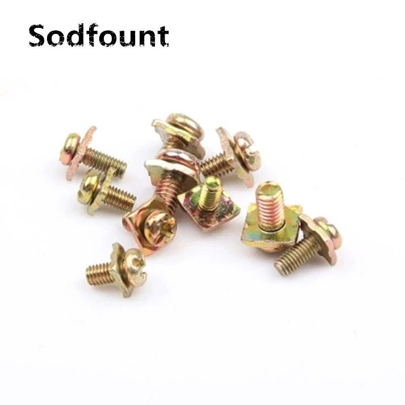 

50pcs Square washer two combination screw M3 M3.5 M4 PM cross round head pan head pad nickel plated small screws