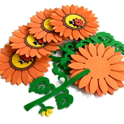 

Lovely Foam Sunflowers Wall Decor Materials for Kid's Room