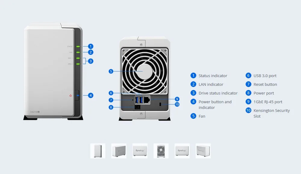 Synology NAS дисковая станция DS218j 2-отсек бездисковый nas сервер nfs Сетевое хранилище Облачное Хранилище 2 года гарантии