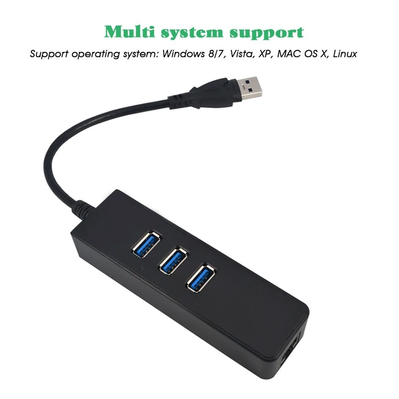 Высокоскоростной концентратор с 3 портами Usb 0 100/1000 Мбит/с на Rj45 Gigabit Ethernet Lan