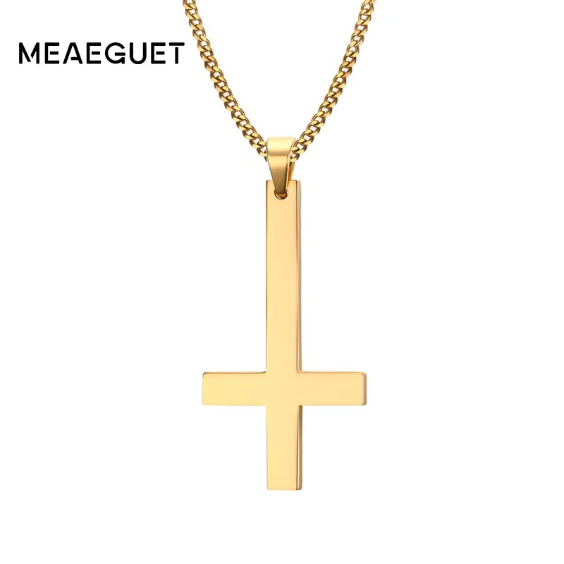 Meaeguet Нержавеющая сталь Перевернутый крест перевёрнутый Санкт Питер кулон