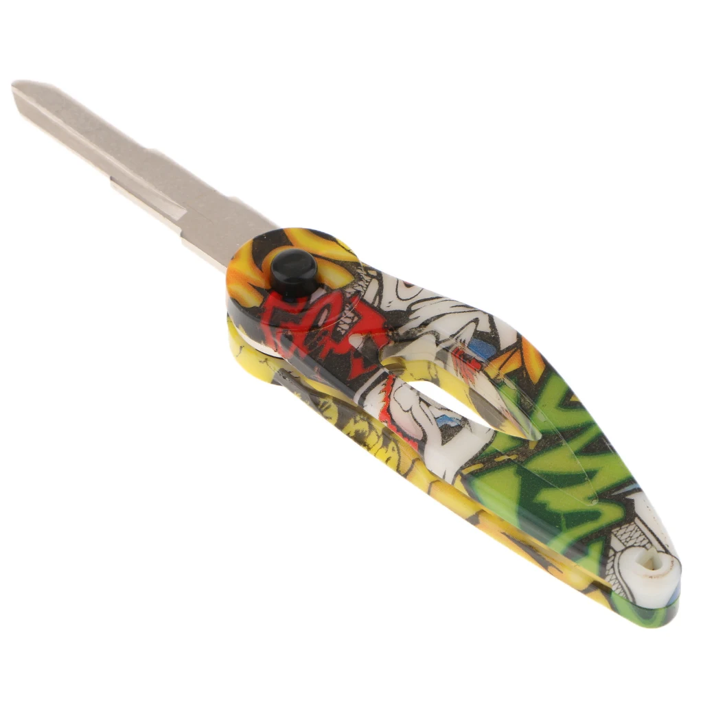 Cartoon Handle Motorcycle 5cm Blank Blade Flip Folding Key Uncut Left Slot A Pop-up Button