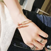 

Screws Nail Cuff Bangles Copper Love Bracelets for Women Gold Pulsera Jewelry Stainless Steel Screw Bracelet Pulseiras Femininas