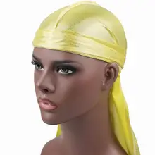 Новая мода для мужчин атласная Бандана тюрбан Искусственные парики мужчин шелковистые головные уборы головная повязка пиратская шляпа