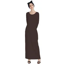 MZ Garment Muslim kaftan dubai elastic long dress for women Islamic clothing solid maxi dress for girls