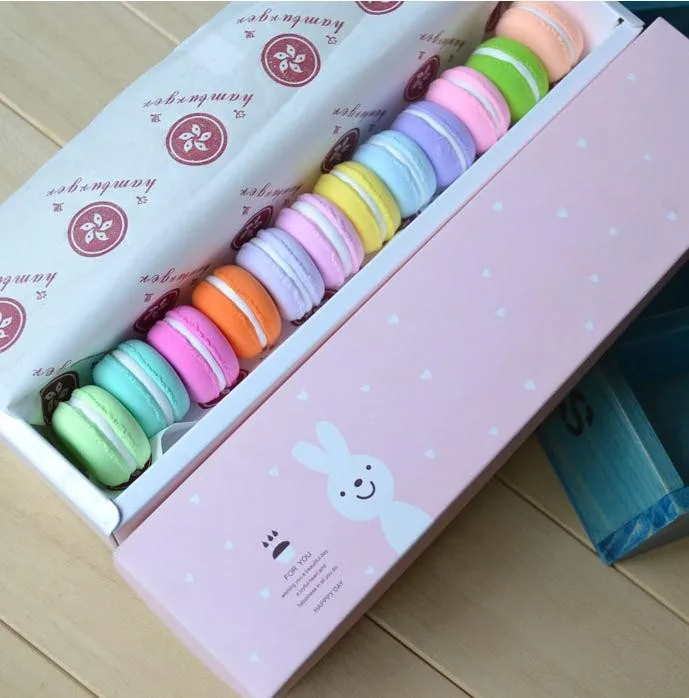 

Free shipping 10pcs pink rabbit macaron packaging box cake biscuit cookies mooncake boxes baking packing