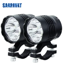Pair Led motorcycle headlight MINI Size front auxiliary lamp Strobe spot head lights accessories Fog bulb moto +one switch(free)