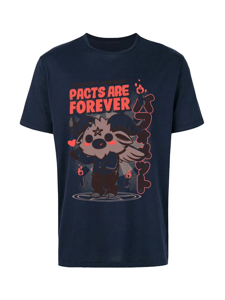 Pacts Are Forever 3282 Top T-shirts New Coming Student Summer Tops T Shirt Personalized Tee-Shirts Round Neck 100% Cotton Fabric Pacts Are Forever 3282 navy