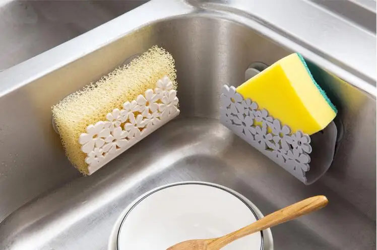 المطبخ بالوعة شفط الإسفنج حامل أجهزة غسل الصابون تخزين الرف الالتصاق الإسفنج حامل المطبخ الحمام تجفيف رف المرحاض