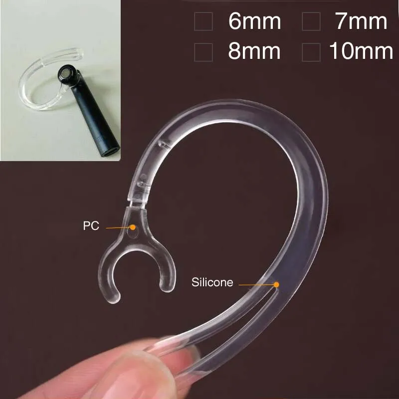 6mm 7mm 8mm 10mm Bluetooth Earphone transparent silicone Earhook Loop Clip Headset Ear Hook Replacement font