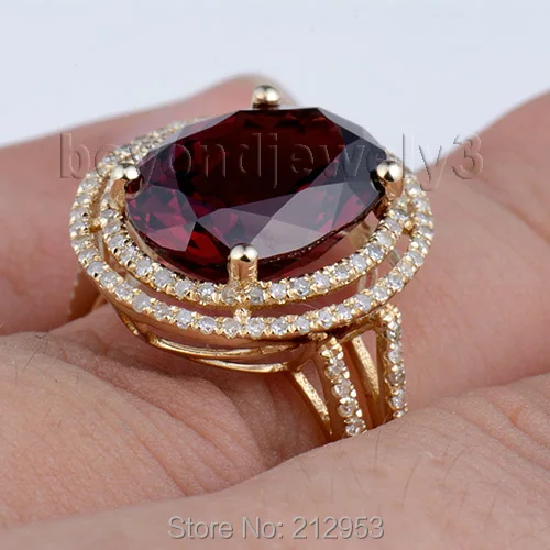 Женское кольцо из желтого золота с гранатом 11x13 мм|ring for|rings for womenring ring |