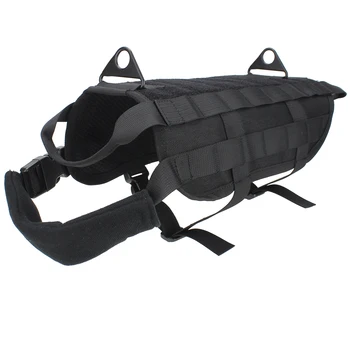 

Tactical Dog Vest Training Pets Harness Military Molle Vest with Pulling Handle for Both Small and Large Dogs