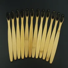 DR. PERFECT 12 шт. черная гладкая стильная деревянная зубная щетка белая бамбуковая мягкая щетина бамбуковое волокно деревянная ручка