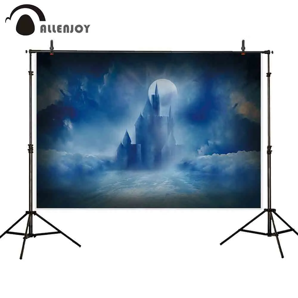 

Allenjoy photography backdrop Halloween castle night sky clouds background photobooth photo sessions shoot photocall printed