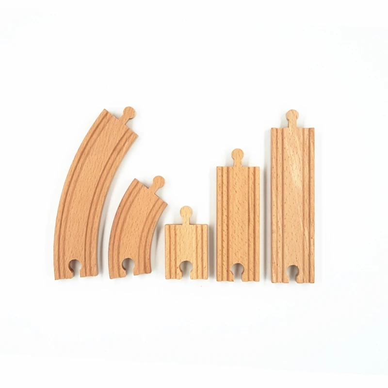 straight wooden train tracks