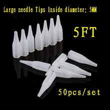 50 шт много стерильные одноразовые Насадки для татуировок 5ft Диаметр 5 мм татуировки иглы шапки совет для Иглы для татуажа