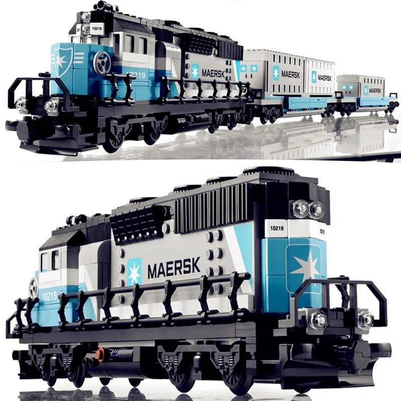 

21006 1234pcs Technic Series The Maersk Train Set Building Blocks Bricks Toys Compatible LegoED 10219 Creative Toys For Children