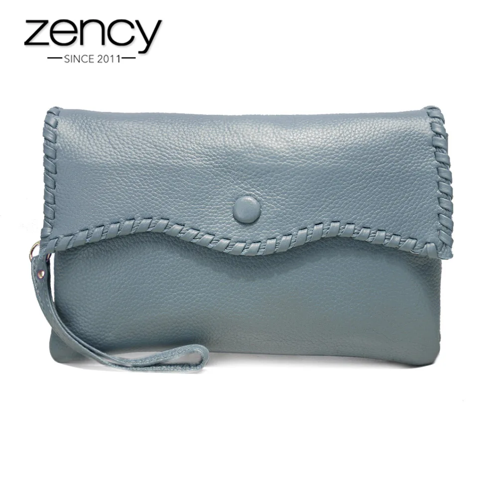 

Zency Summer Linen Blue Lady Day Clutches 100% Genuine Leather Female Crossbody Messenger Bag Fashion Elegance 6 Colors