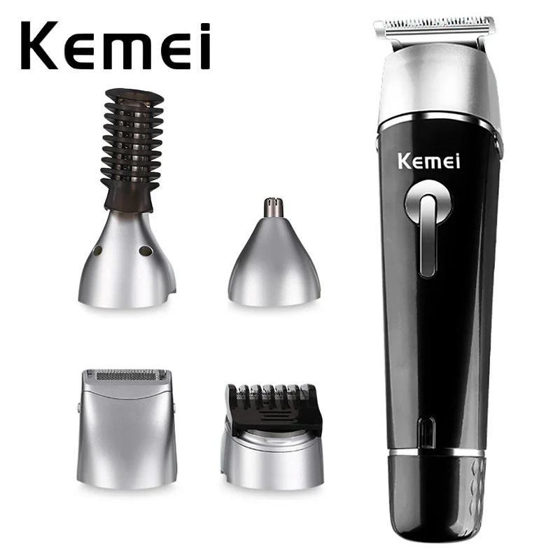 Kemei 5 в 1 перезаряжаемая электрическая машинка для стрижки волос бритва триммер для носа Стрижка бороды Триммер для стрижки волос Машинка