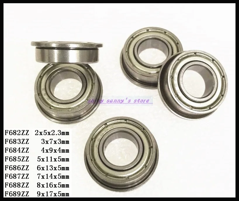 30 шт./лот F682ZZ, F683ZZ, F684ZZ, F685ZZ фланец подшипников Тонкие стены шарикоподшипником мини-мяч подшипник Новый