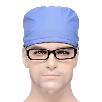 

Ceil Men's Surgical Hats Doctor Scrub Caps with Sweatband Clinic Workwear Cap Long Hair Cotton Scrub Surgical Caps N014