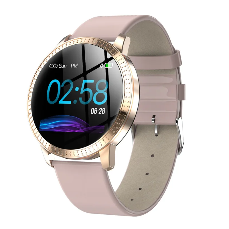 SCELTECH CF18 Смарт часы OLED цветной экран IP67 кровяное давление кислород монитор сердечного ритма для мужчин и женщин смарт-браслет - Цвет: Розовый