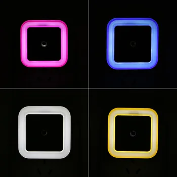 

ZINUO LED Night Light Sensor Control Night Light Mini EU US Plug Novelty Square Bedroom Lamp For Baby Gift светильник