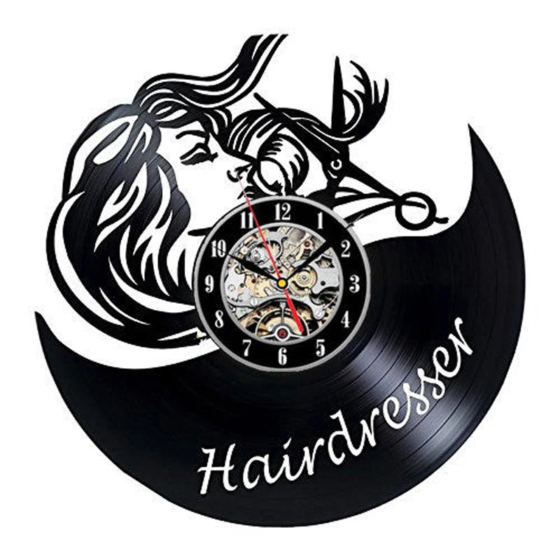 Парикмахерская Виниловая пластинка настенные часы современный дизайн Парикмахерская часы подвесные настенные часы для парикмахерского салона - Цвет: 16