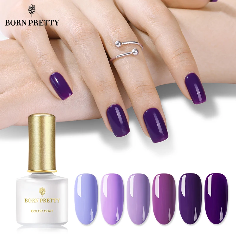 

BORN PRETTY Iris Purple Gel Series Pure Nail Color Nail Gel Polish 6ml Purple Soak Off UV Lacquer Varnish