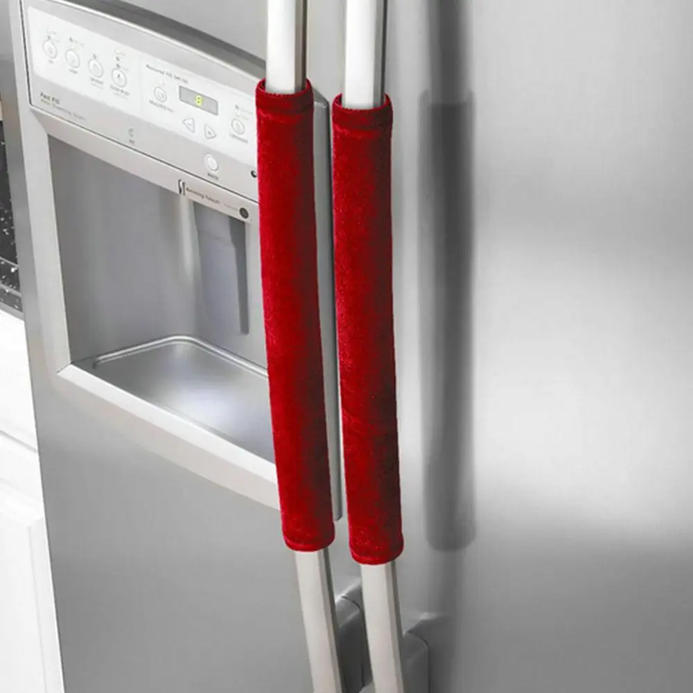 SOLEDI Холодильник Дверь перчатки чистый фланелет креативный для микроволновой печи холодильника ручка крышки прибора печь шкаф - Цвет: red