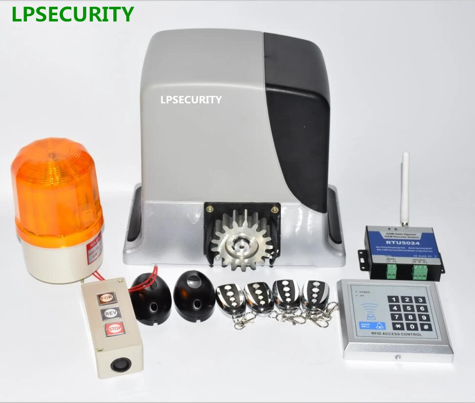 LPSECURITY 600kg GSM автоматический раздвижные ворота Открыватель мотора комплект с