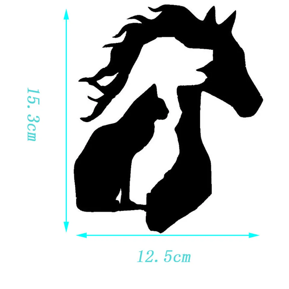 12.515.3CM ANIMAL LOVER Horse Dog Cat Car Sticker Vinyl Decal Funny Cartoon Car Accessories (7)