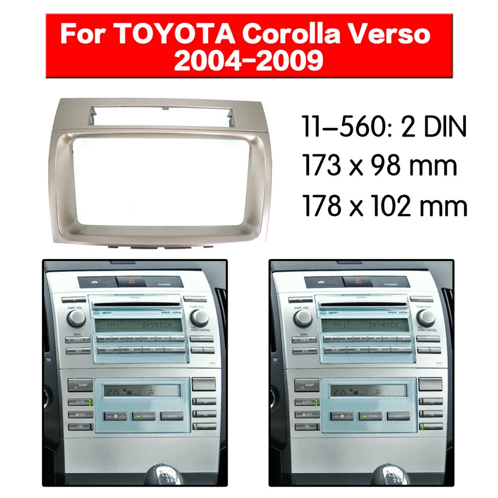 Автомагнитола Fascia с рамкой для Toyota Corolla Verso 2004-2009 комплект и креплением на панели 2