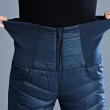 Зимняя верхняя одежда с высокой талией, женские теплые плотные брюки в горошек с утиным пухом, обтягивающие брюки