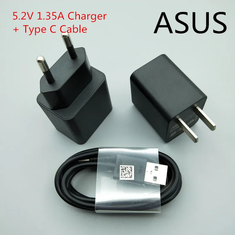 

Original ASUS Charger EU US 5.2V 1.35A adapter 2A USB Type C cable 100CM cord data line for Zenfone 3 3 Ultra 3 Deluxe 4 4 pro