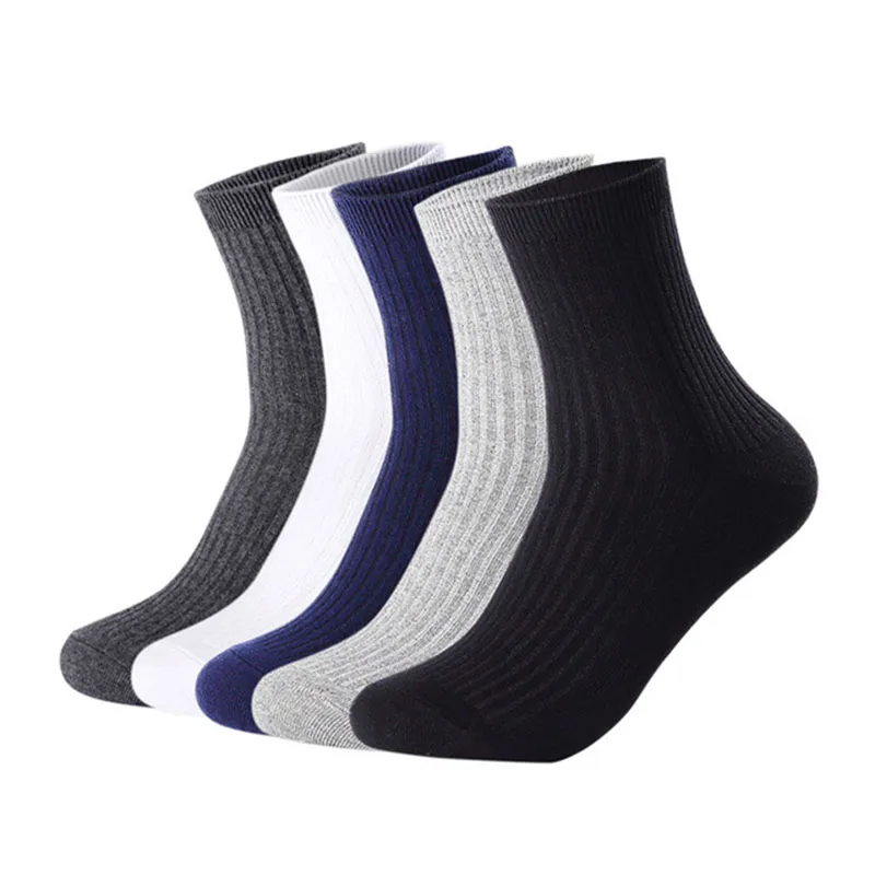 

Men's Socks Solid striped socks Business Socks thicker cotton Elastic Soft Anti Slip absorb sweat breathable socks 1807
