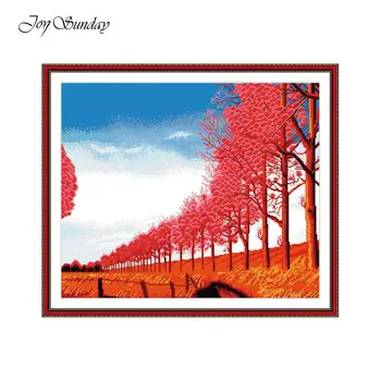 

New Arrival Joy Sunday Cross Stitch 11 14CT Cross Stitch Landscape Pattern Cross Stitch Kits for Embroidery Home Decor Needlewor