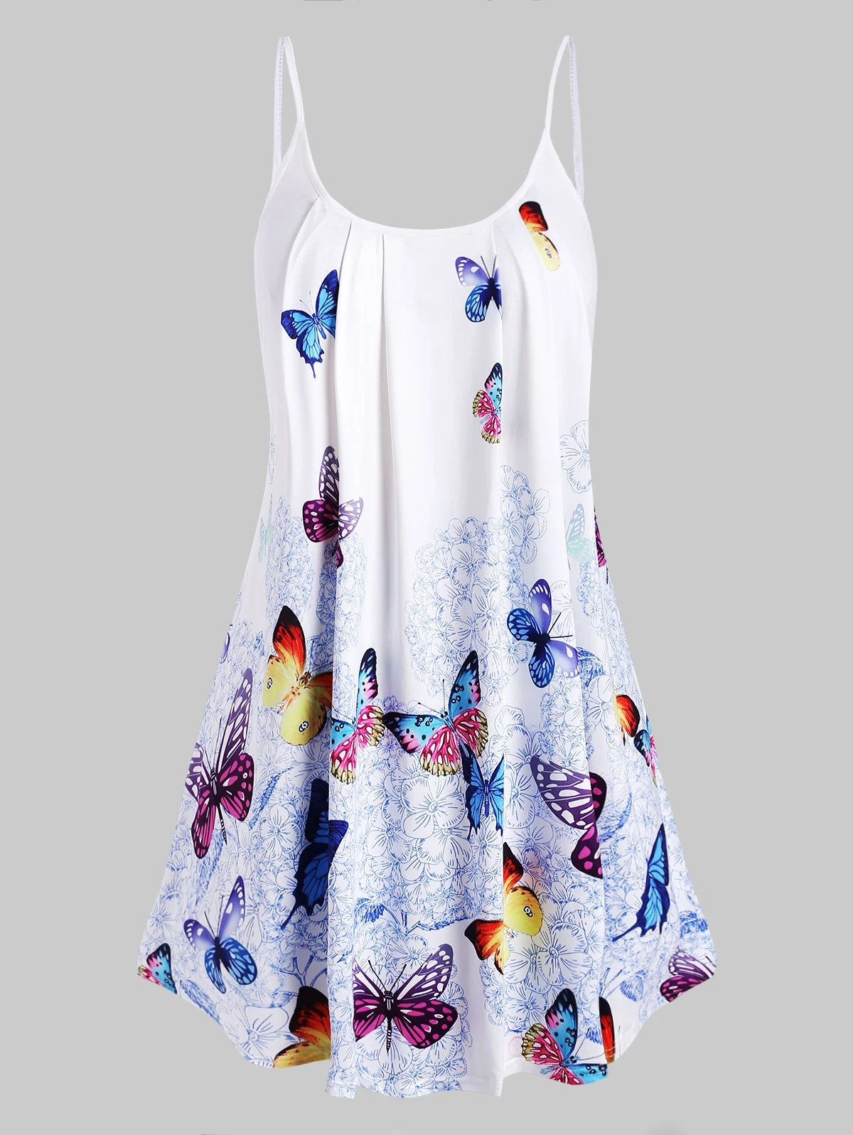 

Wipalo Spaghetti Strap Plus Size Butterfly Print Cami Top Women Camis 2019 Fashion Summer Sleeveless Tees Women Clothes
