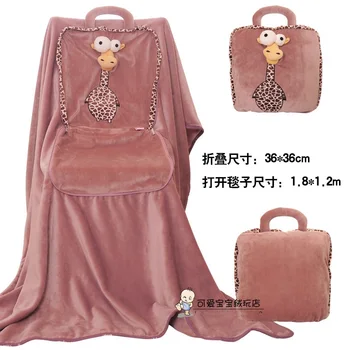 

Candice guo plush toy stuffed doll cartoon forest animal 3D Multi-function pillow cushion with blanket office rest sleeping 1pc