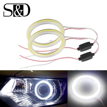 

2Pcs 60/70/80/90/100/110/120mm Angel Eyes Halo Rings COB LED Headlight Motorcycle Car Driving Fog Lights Auto DRL Car Styling