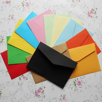 

10pcs/lot 11.8*8cm Color Envelope Solid Color Envelope Triangle Seal Color Mini Gift Card Member Card Bank Card Envelope