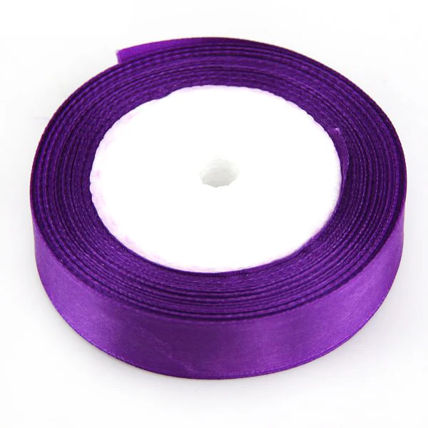 22 м/лот, ширина 6 мм, красивая шелковая атласная лента, украшение для свадебной вечеринки, пригласительная открытка, подарочная упаковка, принадлежности для скрапбукинга Riband - Цвет: Purple