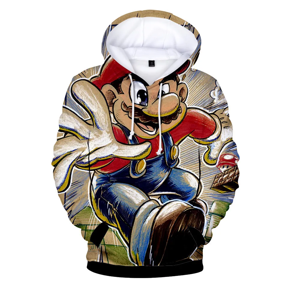  Print Hoodies Kawaii 3D Tracksuit Sweatshirts Mario Hot Sale Long Sleeve Women Clothes 2018 Kpop To