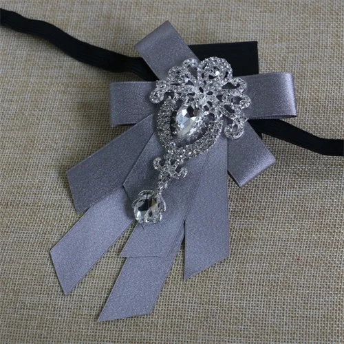 Mantieqingway Британский роскошный галстук-бабочка для мужчин Бизнес Свадебная вечеринка воротник шеи галстуки женская одежда ленты Воротник галстук-бабочка - Цвет: grey